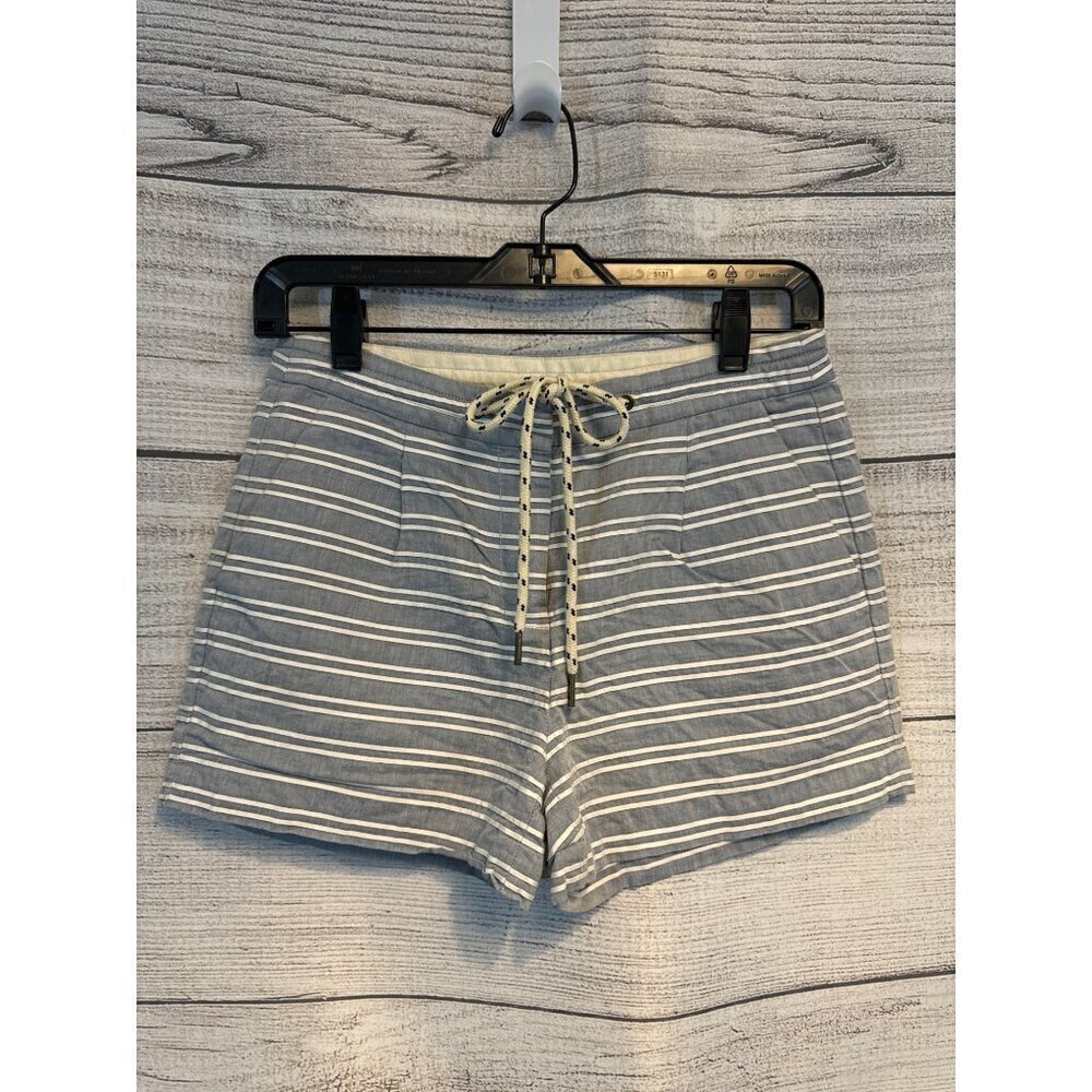 J.Crew Women's Striped Linen-Blend Drawstring Shorts Size 0